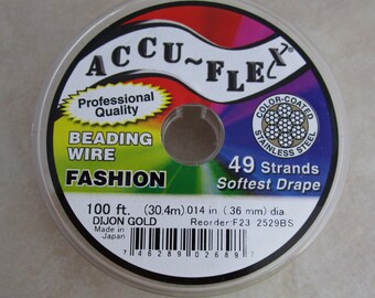 WR122 AccuFlex Beading Wire Clear over Stainless 21 Strand 100 ft. 0.024/"