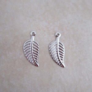 stainless steel 14mm leaf charm