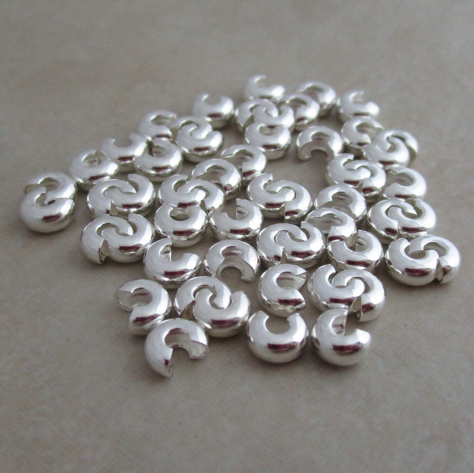 Silver plated 500 pieces 4mm Crimp Bead Covers