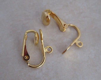 gold clip on earclips 5mm pad