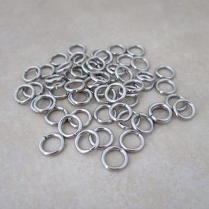 100 heavyweight 7mm open jump rings stainless steel 17 gauge open