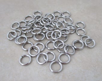 100 heavyweight 7mm open jump rings stainless steel 17 gauge open