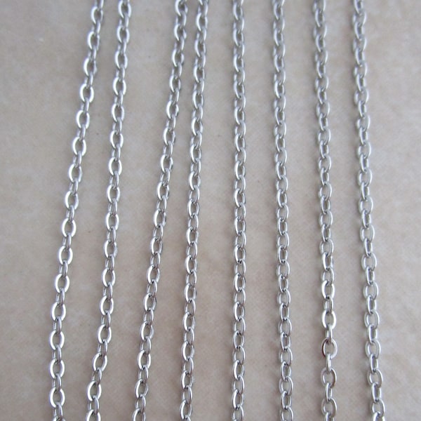 2mm wide cable chain stainless steel hypoallergenic soldered flat link