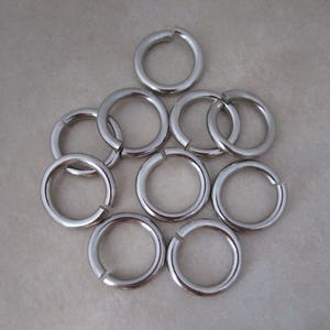 20mm heavy duty stainless steel jump rings 9 gauge