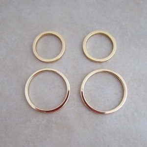 10 18kt gold plated round circle links 15mm or 20mm