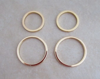 10 18kt gold plated round circle links 15mm or 20mm
