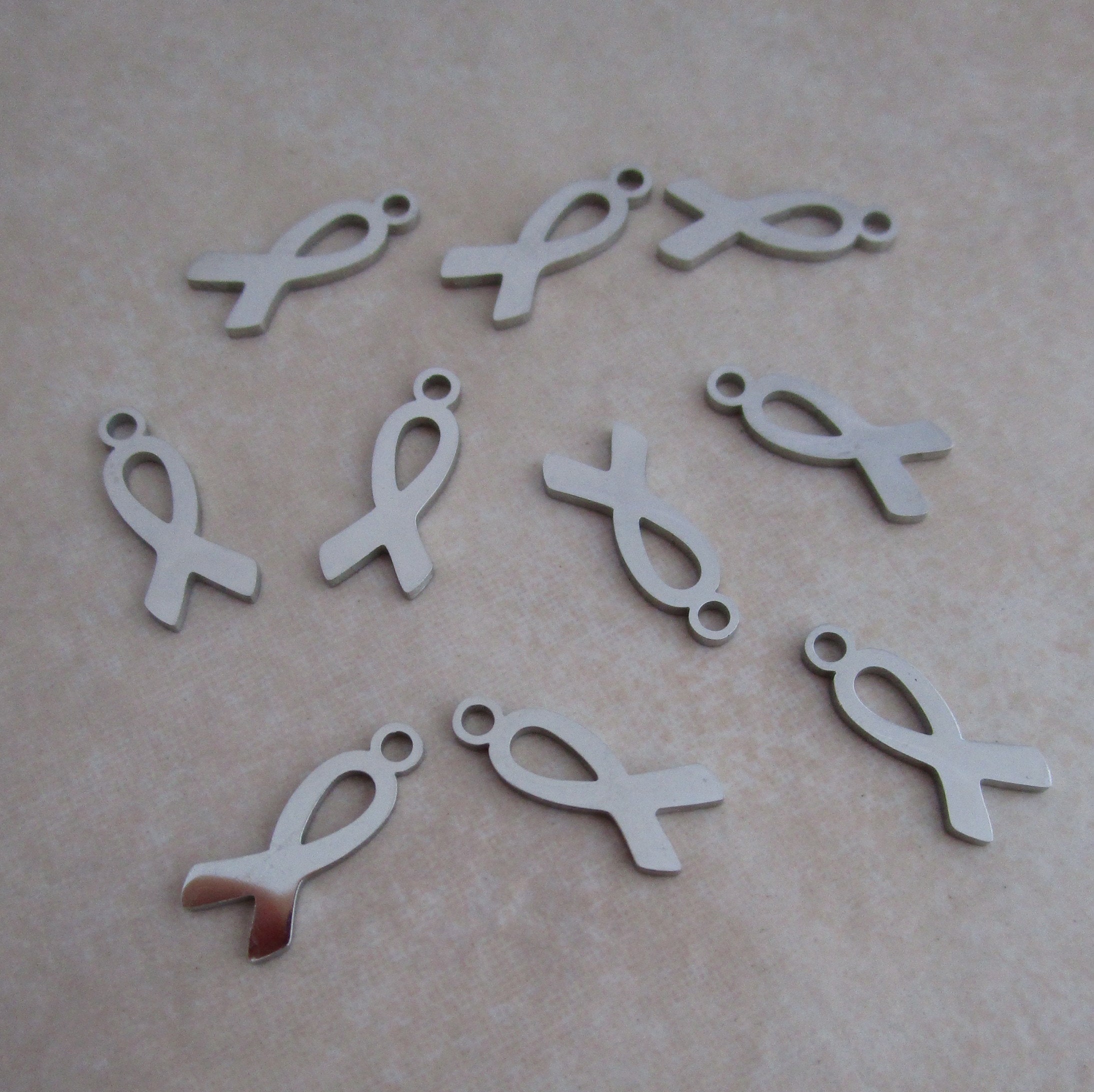 Stainless Steel 14mm Awareness Ribbon Charms - Etsy