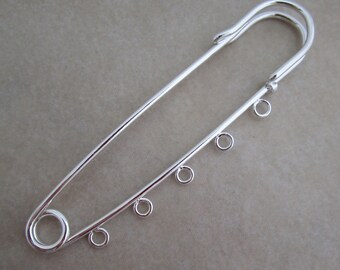 12 silver kilt pins 3 inch with 5 loops