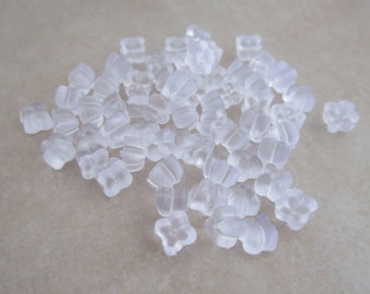 100 silicone flower 5mm earring backs for earwires and studs