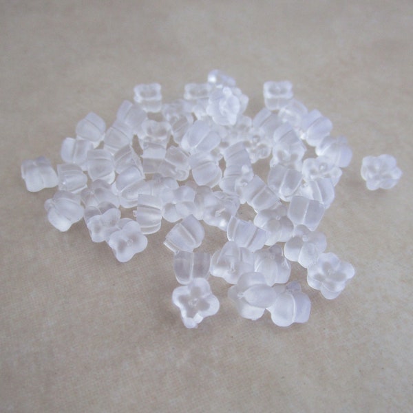 100 silicone flower 5mm earring backs for earwires and studs