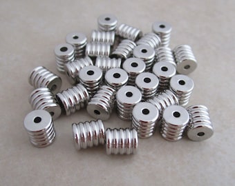 stainless steel 6mm x 5mm column beads 304 hypoallergenic