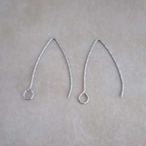 surgical stainless steel earring wires textured 27mm folded  21 gauge