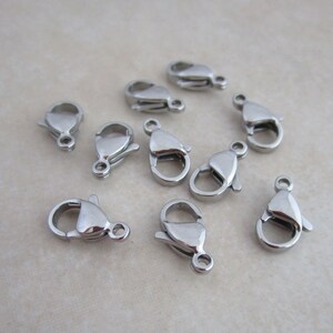 12mm surgical stainless steel lobster claw clasps image 9