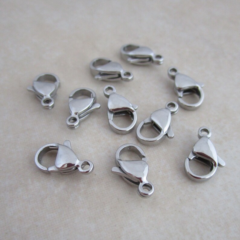 12mm surgical stainless steel lobster claw clasps image 9