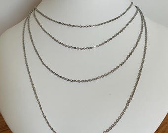 stainless steel 2mm cable chains hypoallergenic in 4 lengths finished with lobster claw clasp