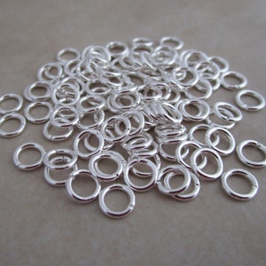 100 6mm jump rings silver plated brass open 18 gauge