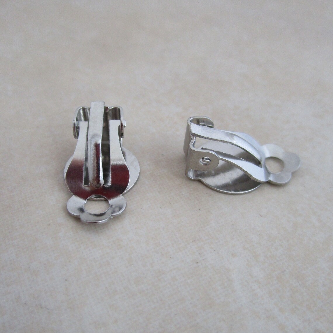 Stainless Steel Earclip Clip on Earring Blanks 10mm Pad Etsy