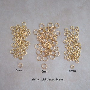 24k Gold Plated Jump Rings , Gold Plated Dainty O Shaped Jump Rings - Foto 9