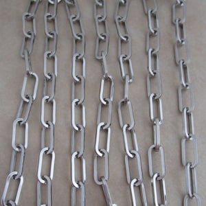 6mm wide heavyweight stainless steel flat paperclip chain anti tarnish hypoallergenic