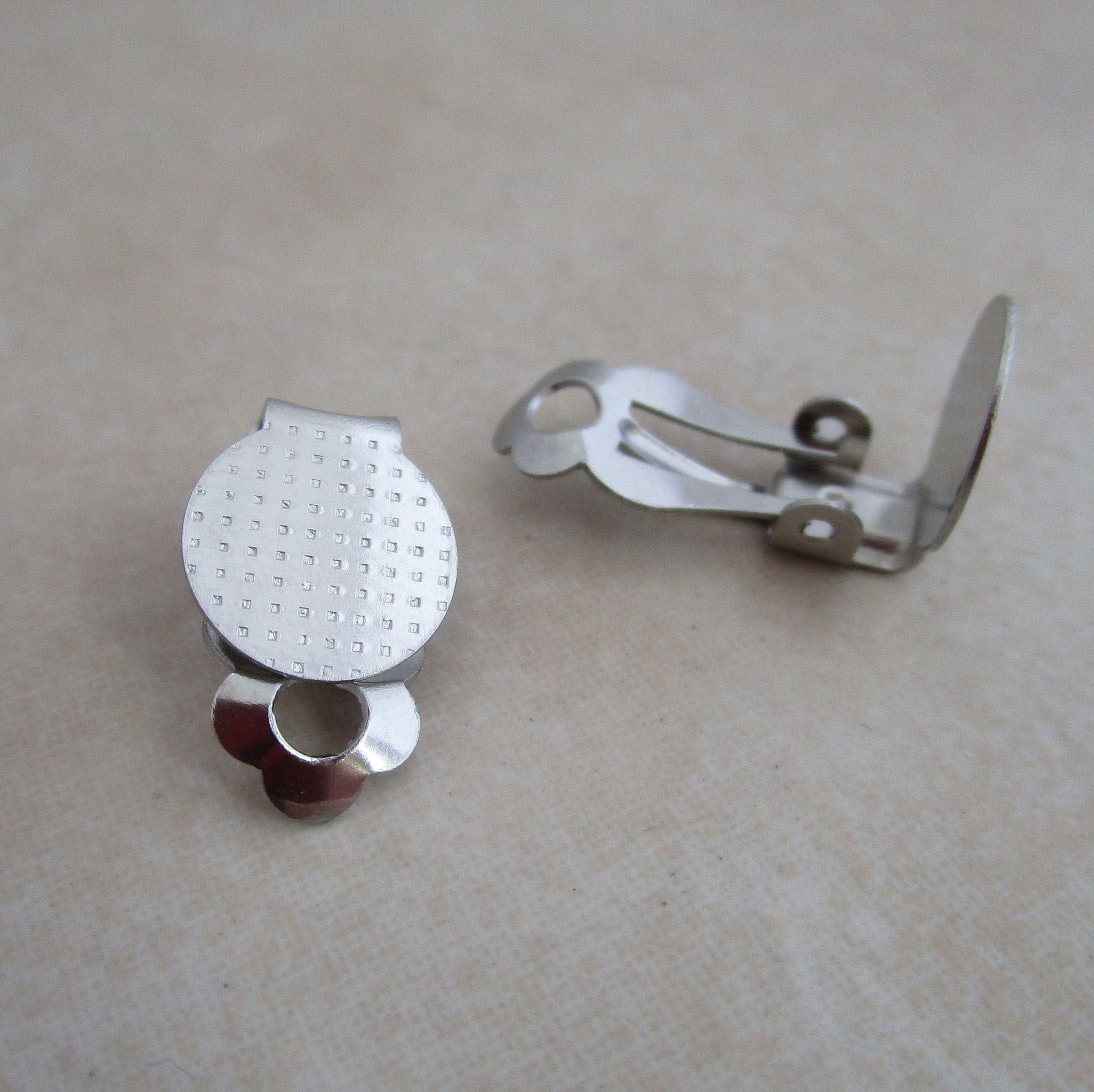 Stainless Steel Earclip Clip on Earring Blanks 10mm Pad Hypoallergenic Etsy Ireland