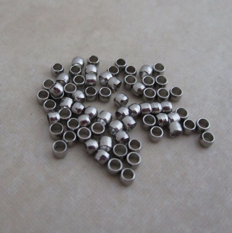 Stainless Steel Crimp Beads 2mm Round 1.3mm ID Etsy