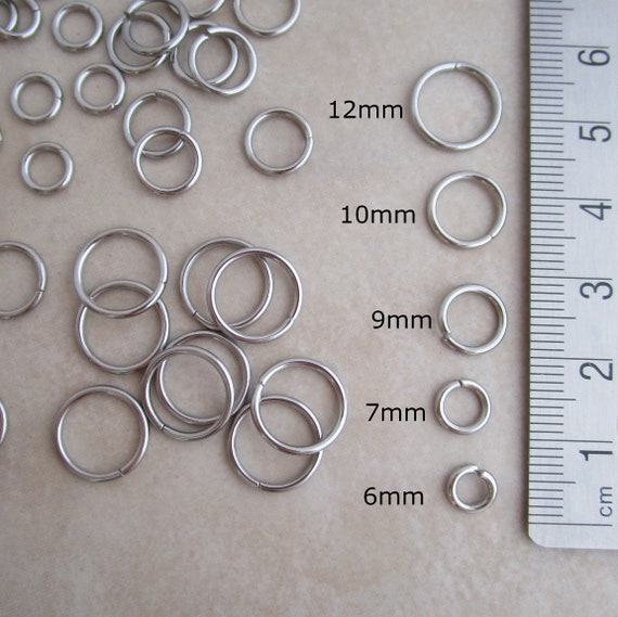 100 Heavyweight 16g Jump Rings Stainless Steel Open 6mm 7mm 9mm