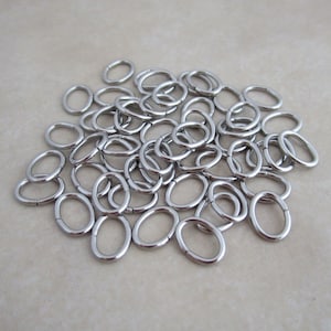 stainless steel 8mm x 6mm oval open jump rings 18 gauge