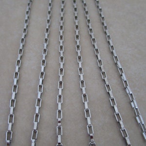 2mm wide box chain stainless steel hypoallergenic anti tarnish