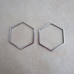 stainless steel 20mm geometric hexagon links connectors hypoallergenic