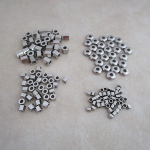 50 stainless steel hexagon beads 4 size options