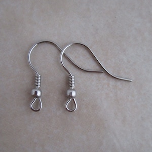 surgical stainless steel earring hooks 21 gauge ball coil 316