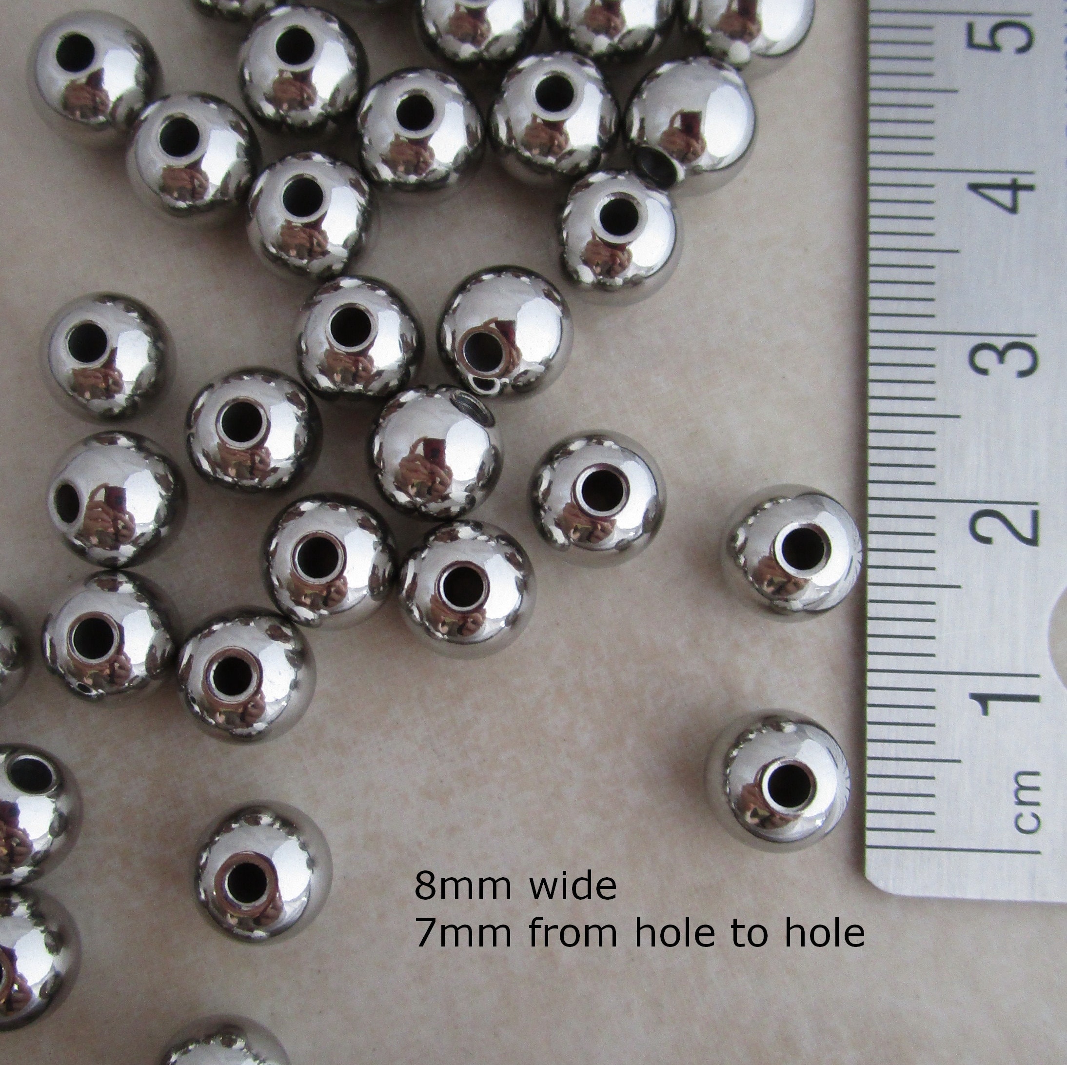 8mm Example 8mm Round Beads Stainless Steel Seamless 304 Hypoallergenic - Etsy