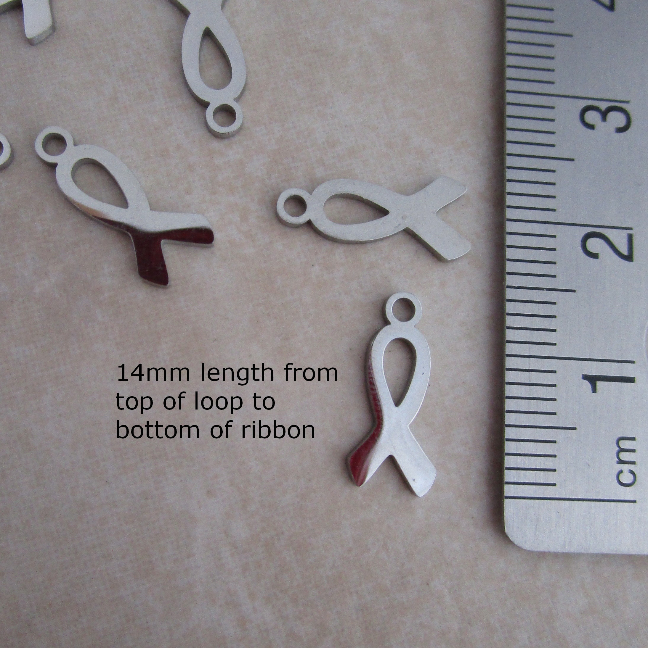 Stainless Steel 14mm Awareness Ribbon Charms - Etsy