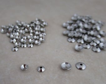 small 3mm or 4mm stainless steel bead caps