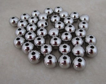 stainless steel 6mm wide x 5.4mm round seamless beads 304 hypoallergenic 1.2mm hole