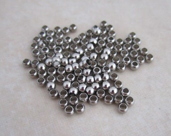 stainless steel crimp beads 1.9mm wide with 0.8mm hole