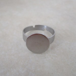 8 stainless steel hypoallergenic ring blanks adjustable 12mm pad size 6.5 US