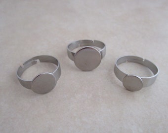 8 stainless steel hypoallergenic ring blanks 8mm 10mm or 12mm