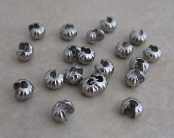 3mm stainless steel crimp bead knot covers small corrugated