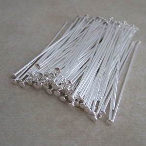 100 silver plated 1.5 inch headpins 21 gauge