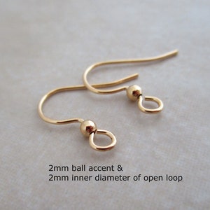 10 pairs gold plated hypoallergenic stainless steel earring hook 21 gauge with ball image 4