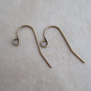 plain ear wires hook antiqued gold plated stainless steel 21 gauge