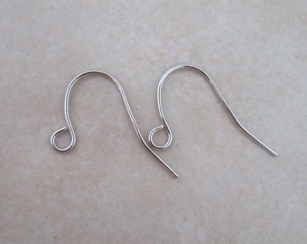 hypoallergenic stainless steel ear wires plain 22 gauge 12mm