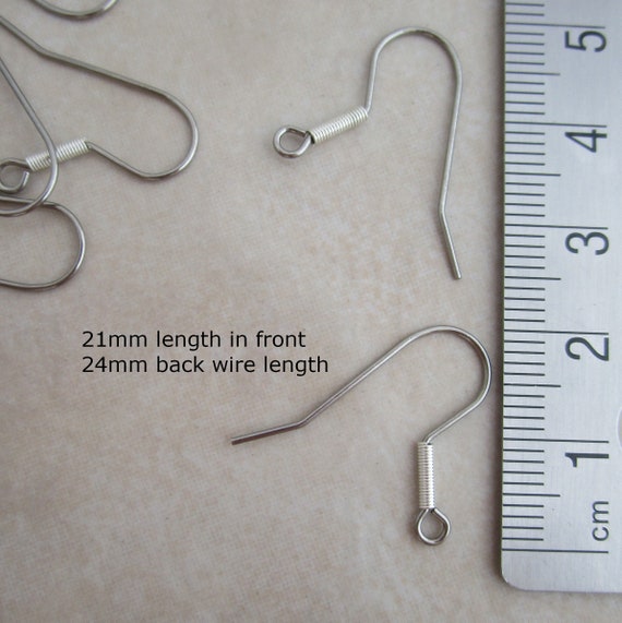 24mm Stainless Steel Ear Wire, 21 gauge 304 Grade Stainless Steel