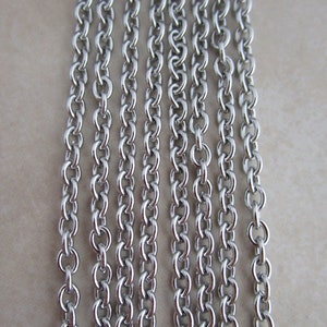 3mm wide cable chain stainless steel hypoallergenic anti tarnish