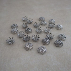 50 stainless steel fancy filigree bead caps 8mm