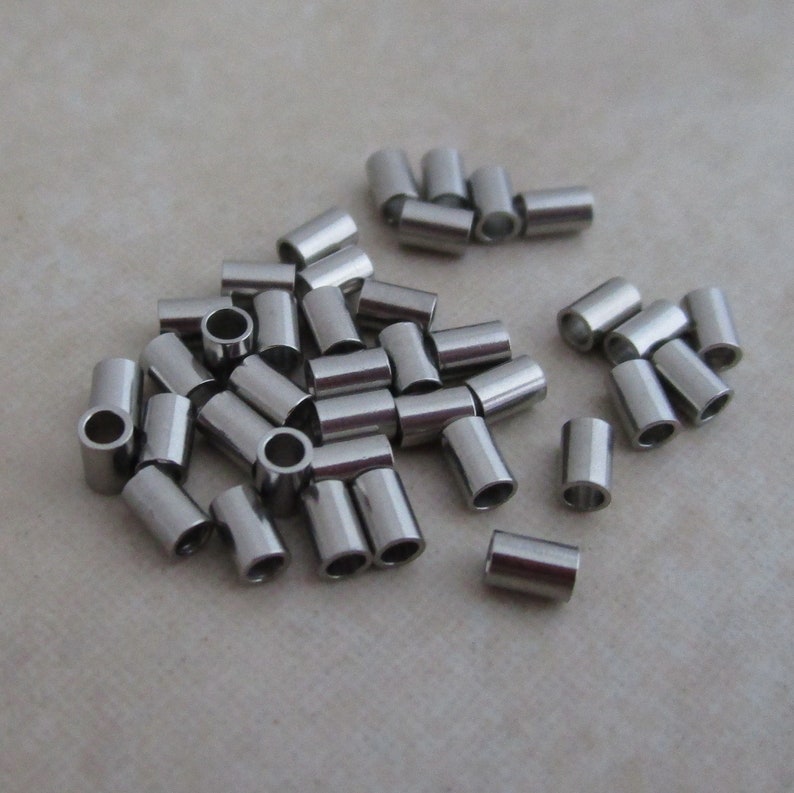 Stainless steel crimp bead tubes 3mm x 2mm Etsy