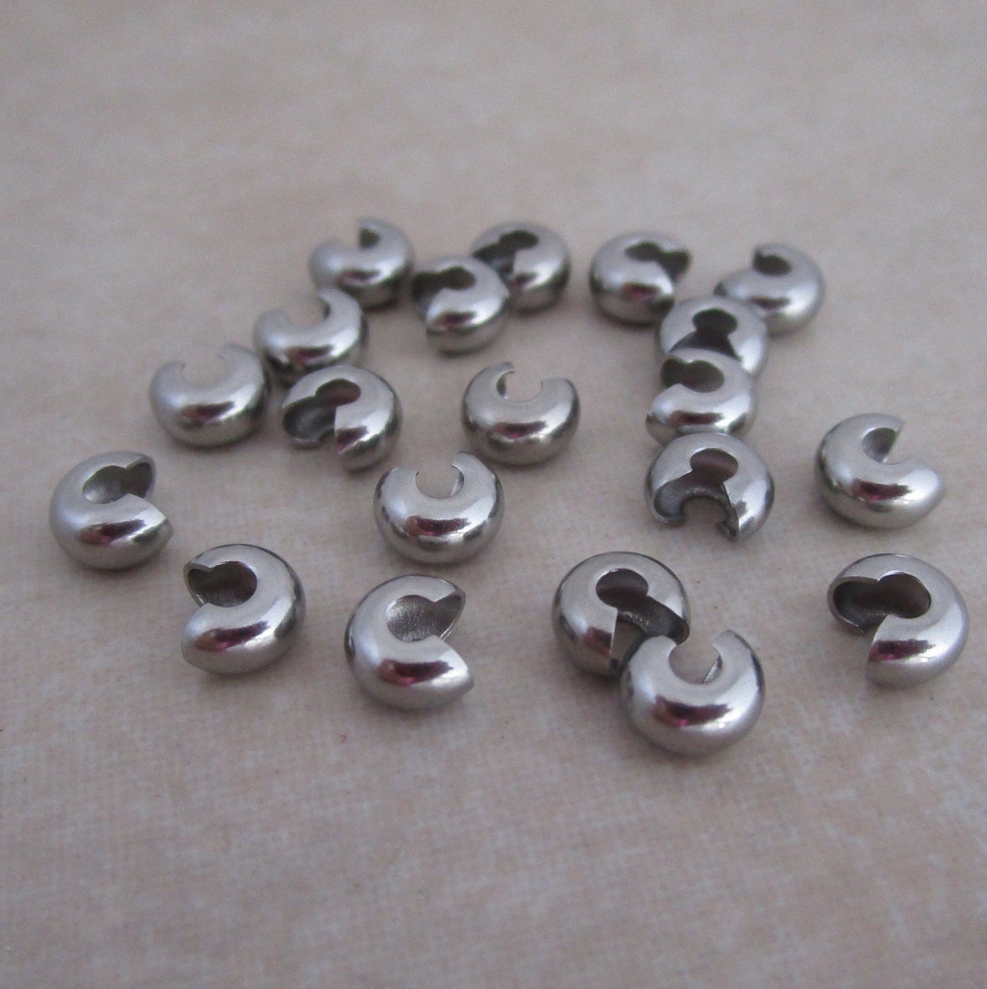 4mm Crimp Bead Knot Covers Stainless Steel Smooth Etsy