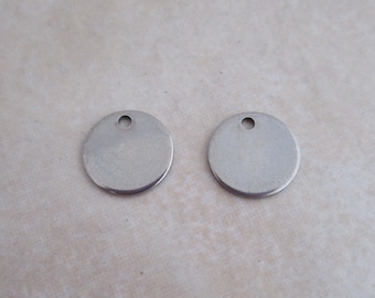 stainless steel 10mm round circle disk charm stamping blank