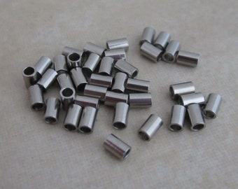 50 stainless steel crimp bead tubes 3mm x 2mm